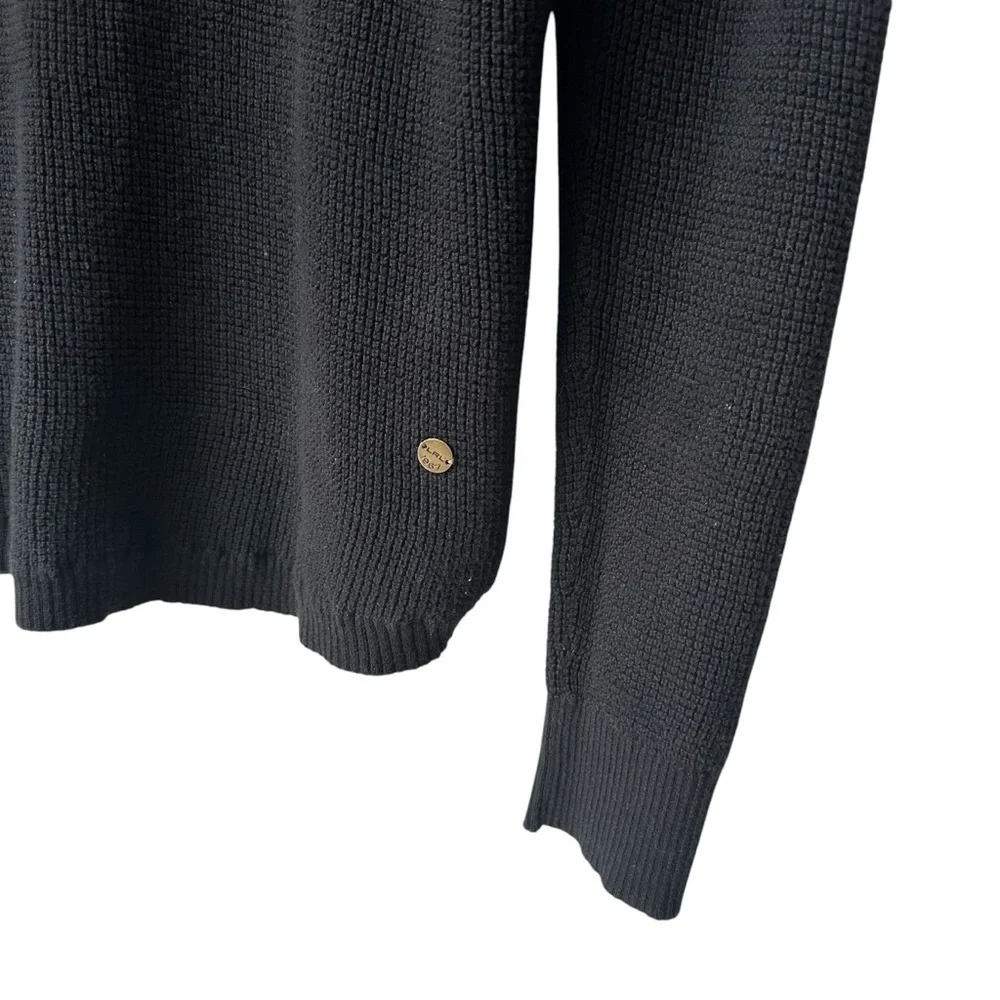 Ralph Lauren Black Cowlneck Long Sleeve Textured Sweater, Small